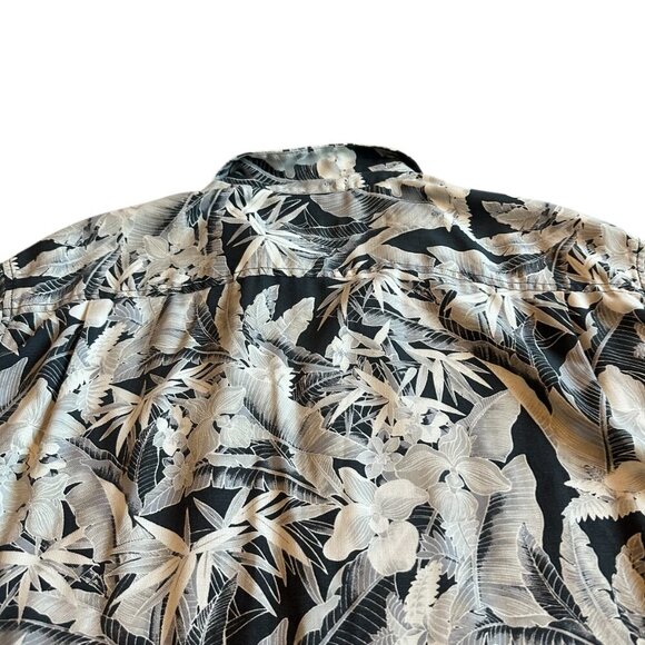 Tommy Bahama Silk Blend Button-Down Shirt Short Sleeve Grey White XXL 2XL Men's - Picture 8 of 11